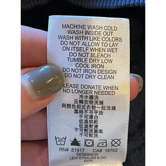 Levi's Navy Blue Red Embroidered Logo Pullover Hooded Sweatshirt‎ Youth Size XL - Picture 7 of 8